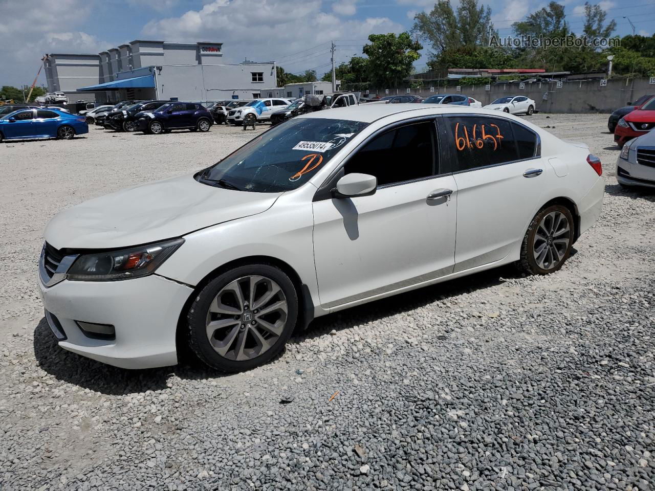 2015 Honda Accord Sport White vin: 1HGCR2F54FA109471