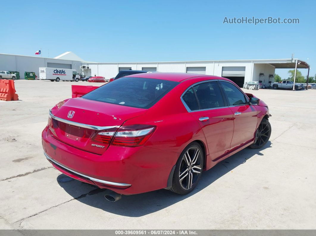 2016 Honda Accord Sport Красный vin: 1HGCR2F54GA048236