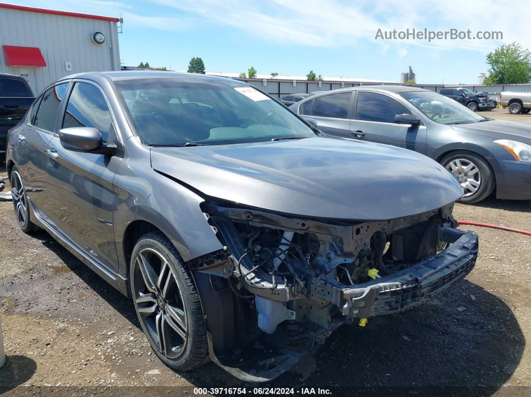 2017 Honda Accord Sport Gray vin: 1HGCR2F54HA013066