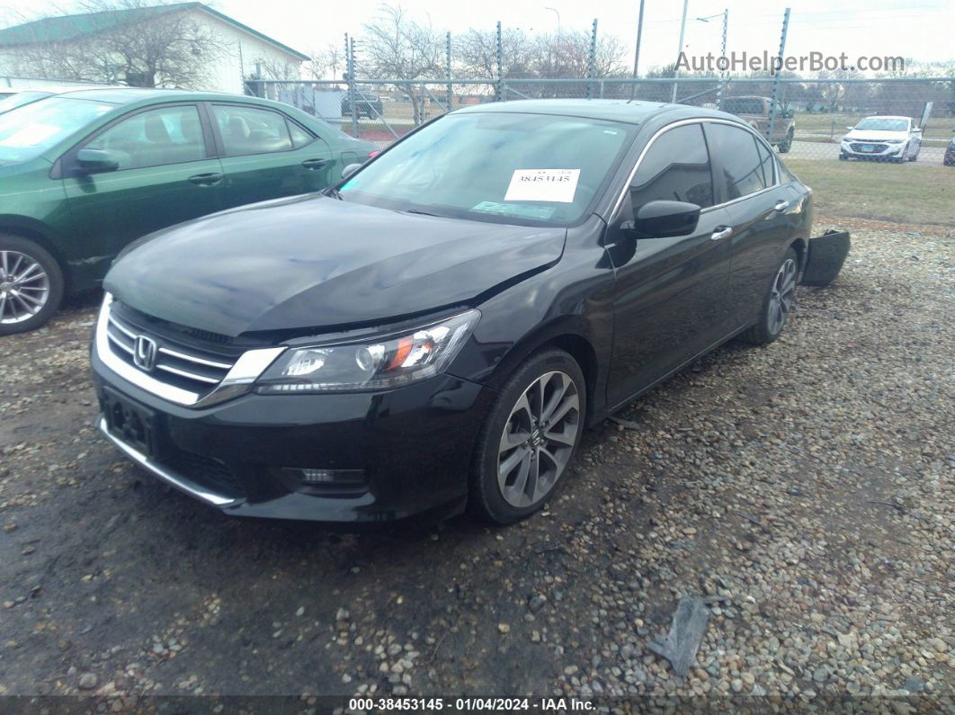 2014 Honda Accord Sport Черный vin: 1HGCR2F55EA142008