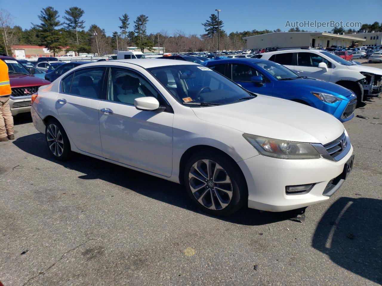 2014 Honda Accord Sport White vin: 1HGCR2F55EA143613