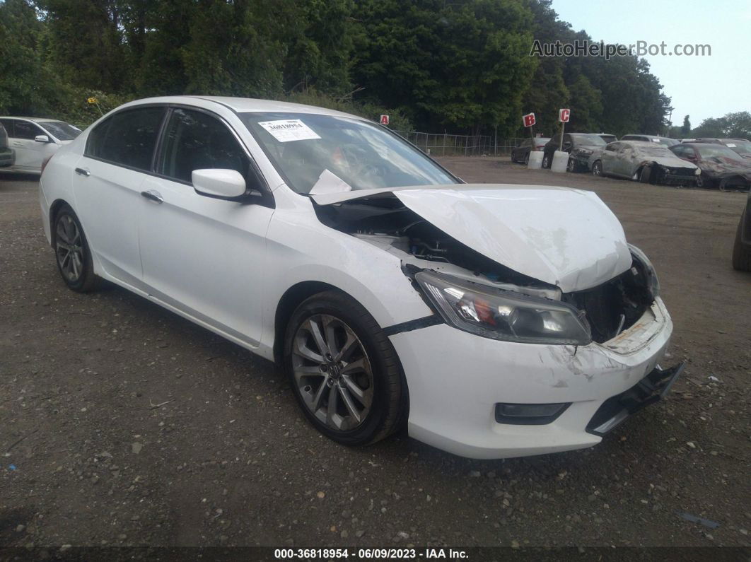 2015 Honda Accord Sedan Sport White vin: 1HGCR2F55FA039415