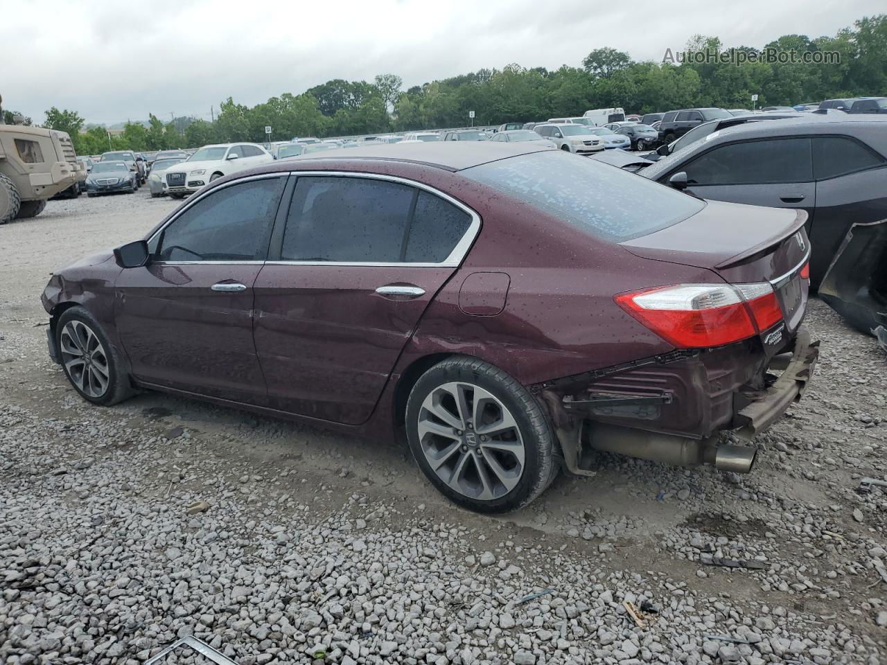 2015 Honda Accord Sport Burgundy vin: 1HGCR2F55FA045389