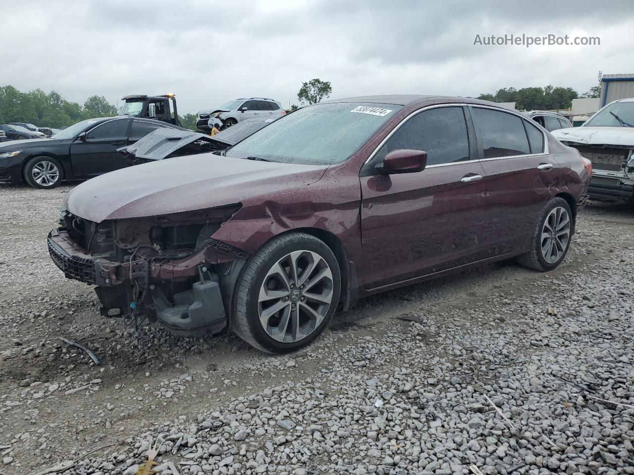 2015 Honda Accord Sport Burgundy vin: 1HGCR2F55FA045389