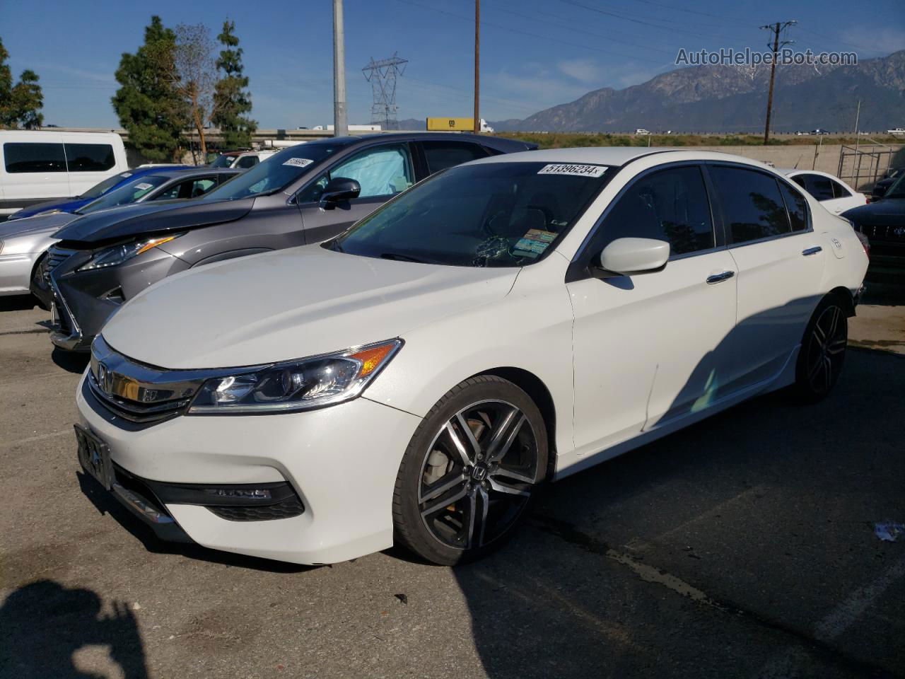 2016 Honda Accord Sport White vin: 1HGCR2F55GA123543