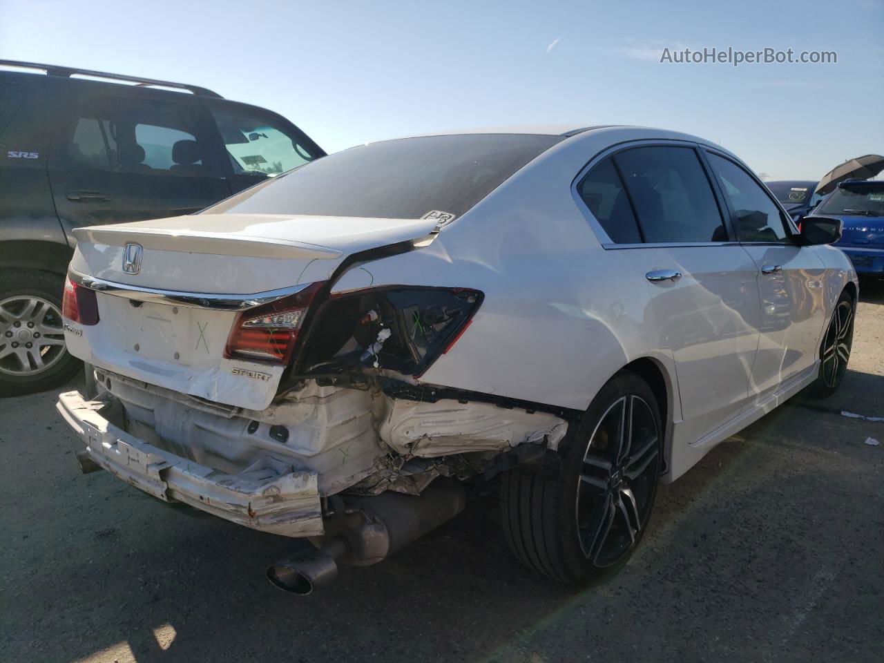 2016 Honda Accord Sport White vin: 1HGCR2F55GA123543