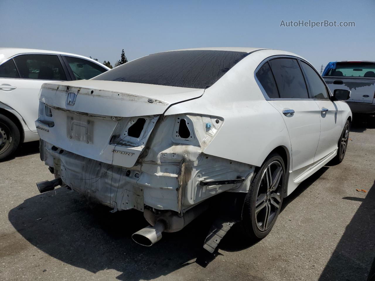 2016 Honda Accord Sport White vin: 1HGCR2F55GA186349