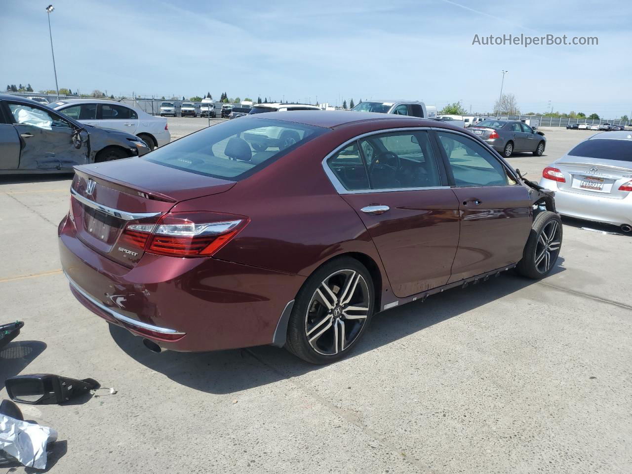 2016 Honda Accord Sport Burgundy vin: 1HGCR2F55GA215879