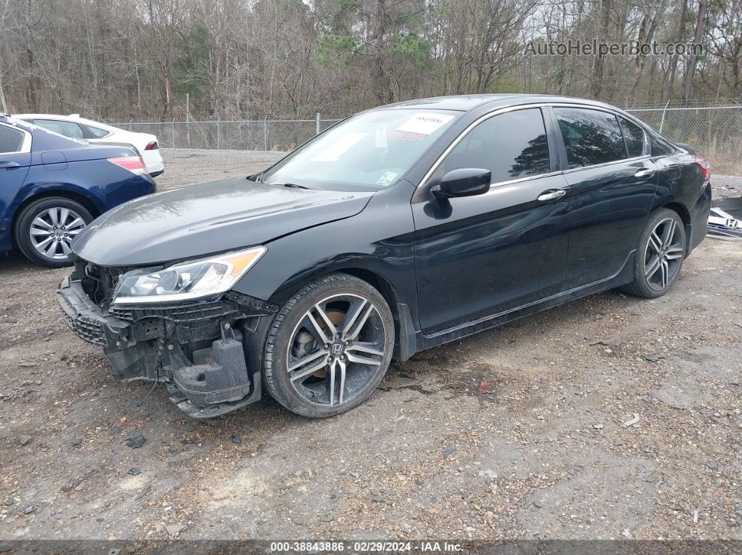 2017 Honda Accord Sport Черный vin: 1HGCR2F55HA170427