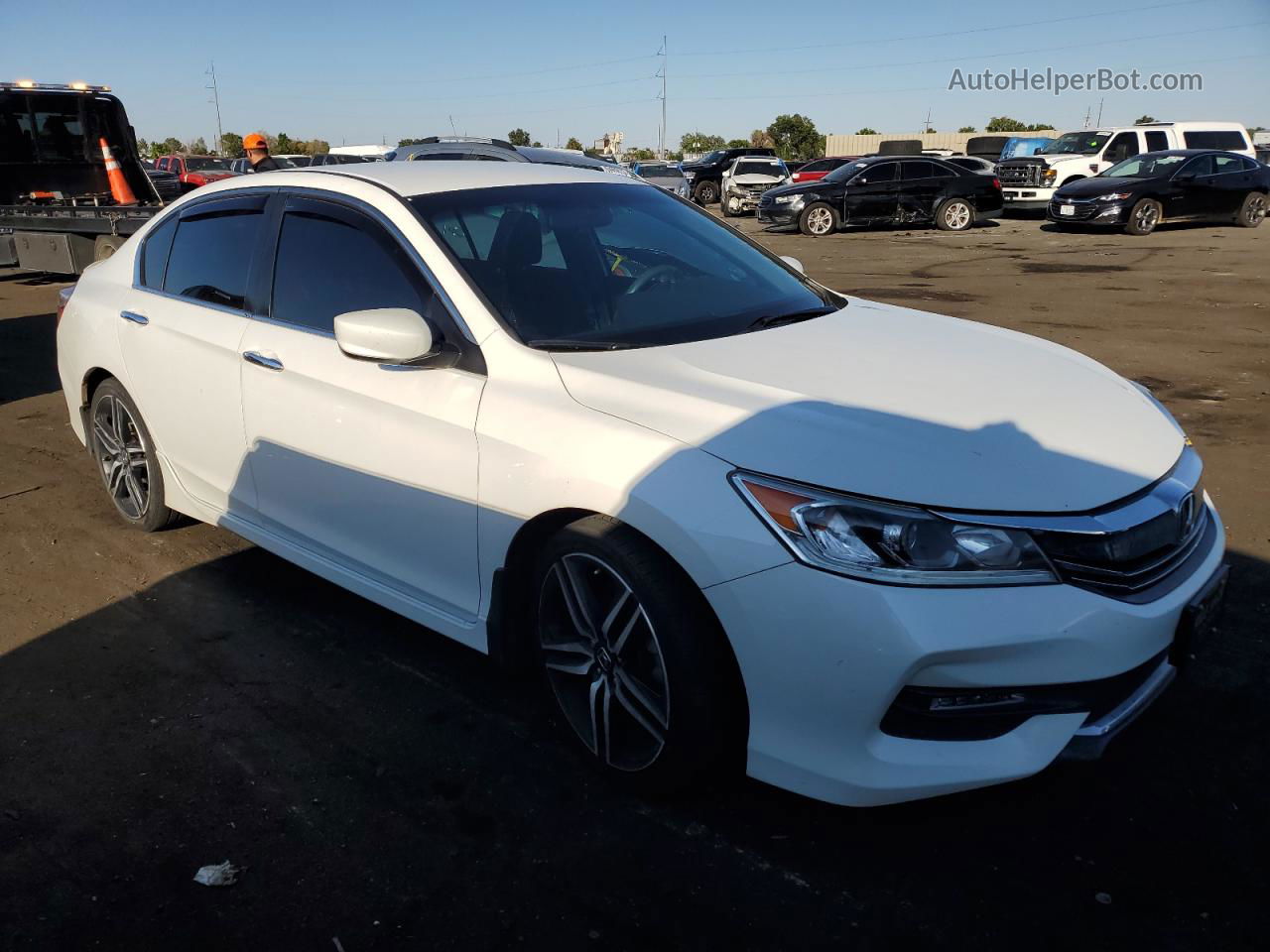 2017 Honda Accord Sport White vin: 1HGCR2F55HA242713