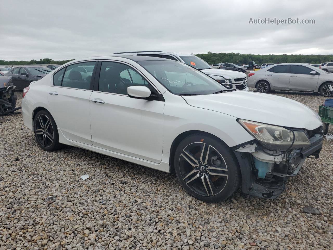 2017 Honda Accord Sport White vin: 1HGCR2F55HA290051