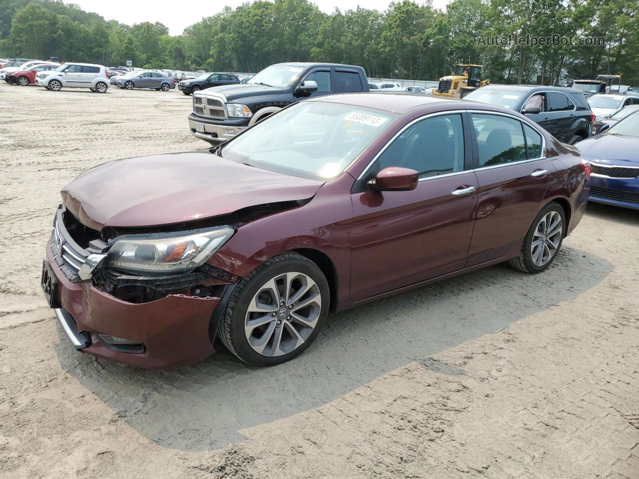 2014 Honda Accord Sport Maroon vin: 1HGCR2F56EA090758