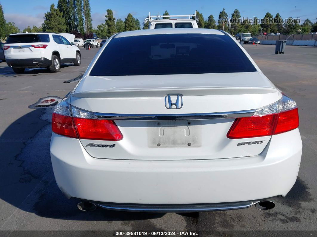 2014 Honda Accord Sport White vin: 1HGCR2F56EA099086