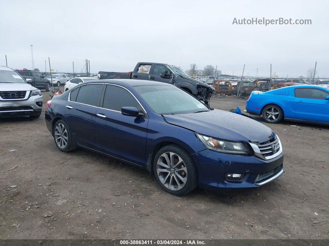 2014 Honda Accord Sport Blue vin: 1HGCR2F56EA124455