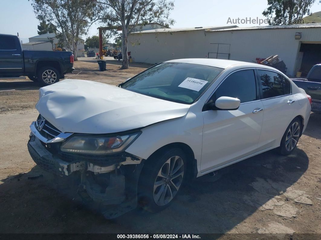 2014 Honda Accord Sport White vin: 1HGCR2F56EA190150