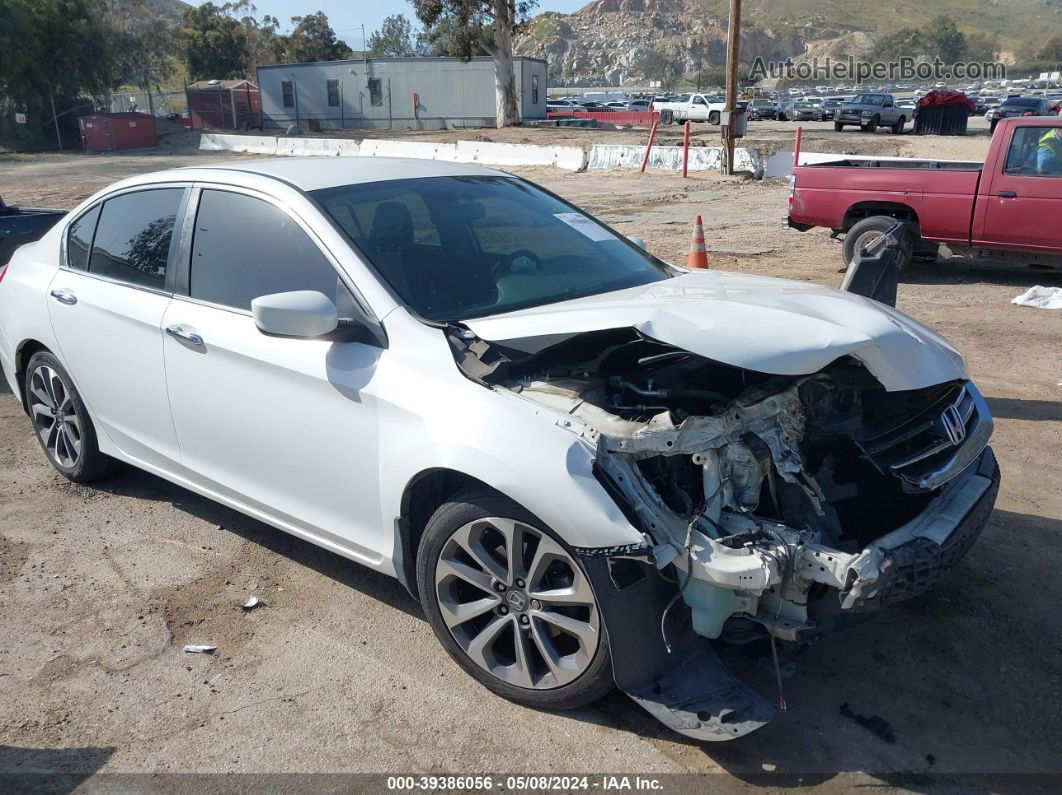 2014 Honda Accord Sport White vin: 1HGCR2F56EA190150