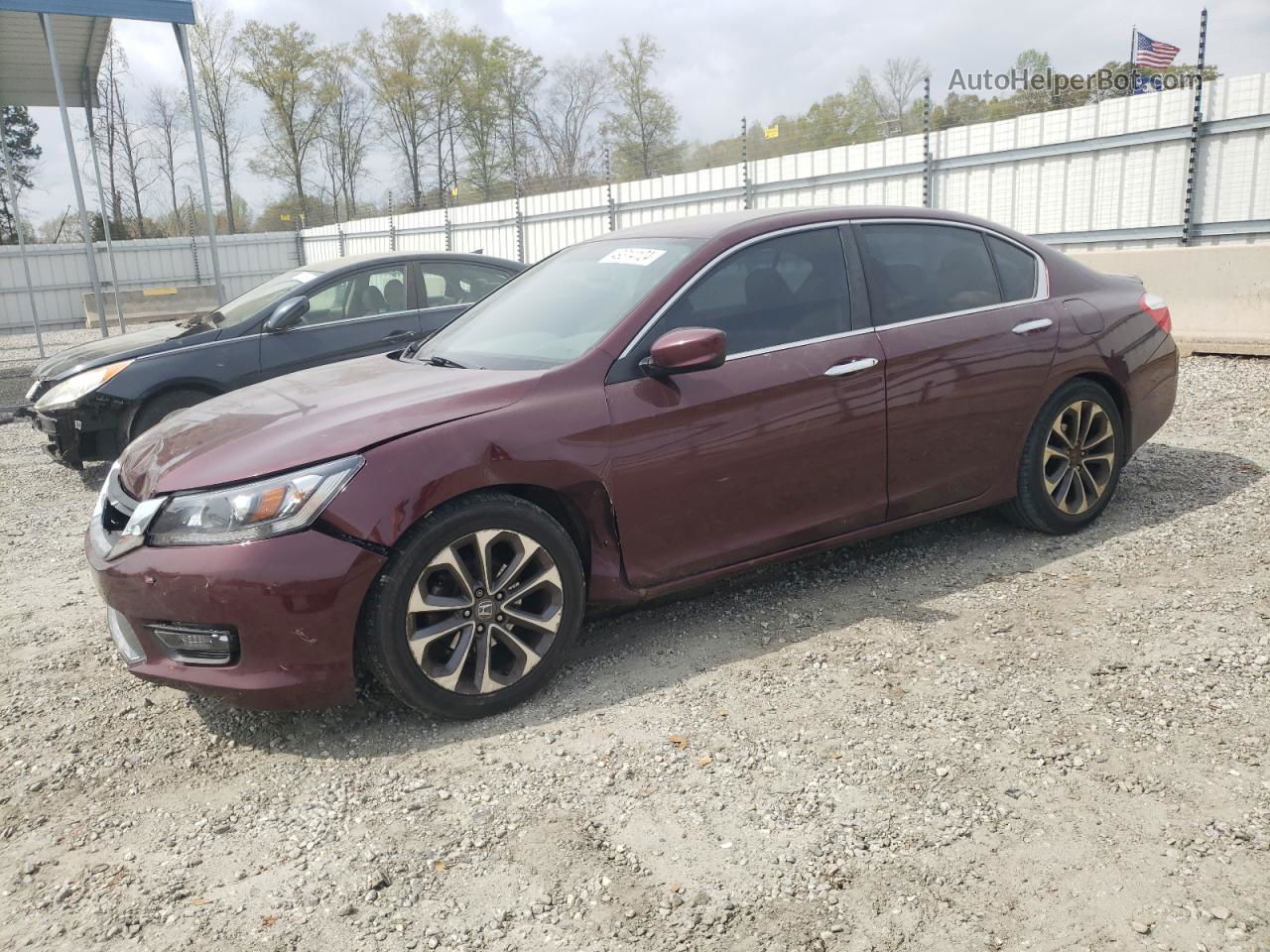 2014 Honda Accord Sport Burgundy vin: 1HGCR2F56EA244210