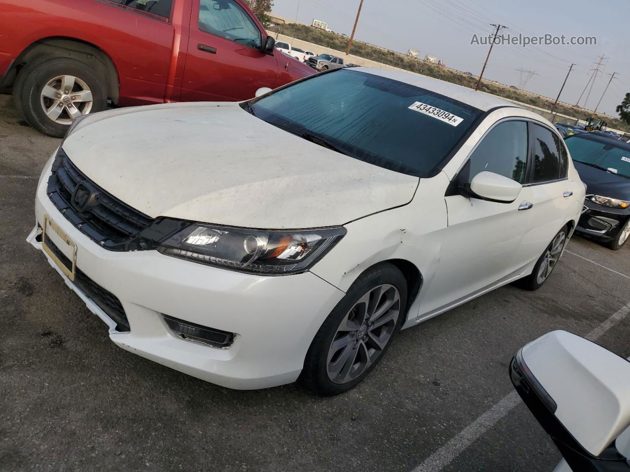 2014 Honda Accord Sport White vin: 1HGCR2F56EA282536