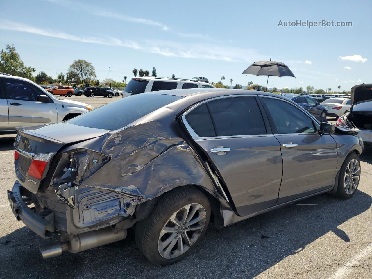 2014 Honda Accord Sport Серый vin: 1HGCR2F56EA296341