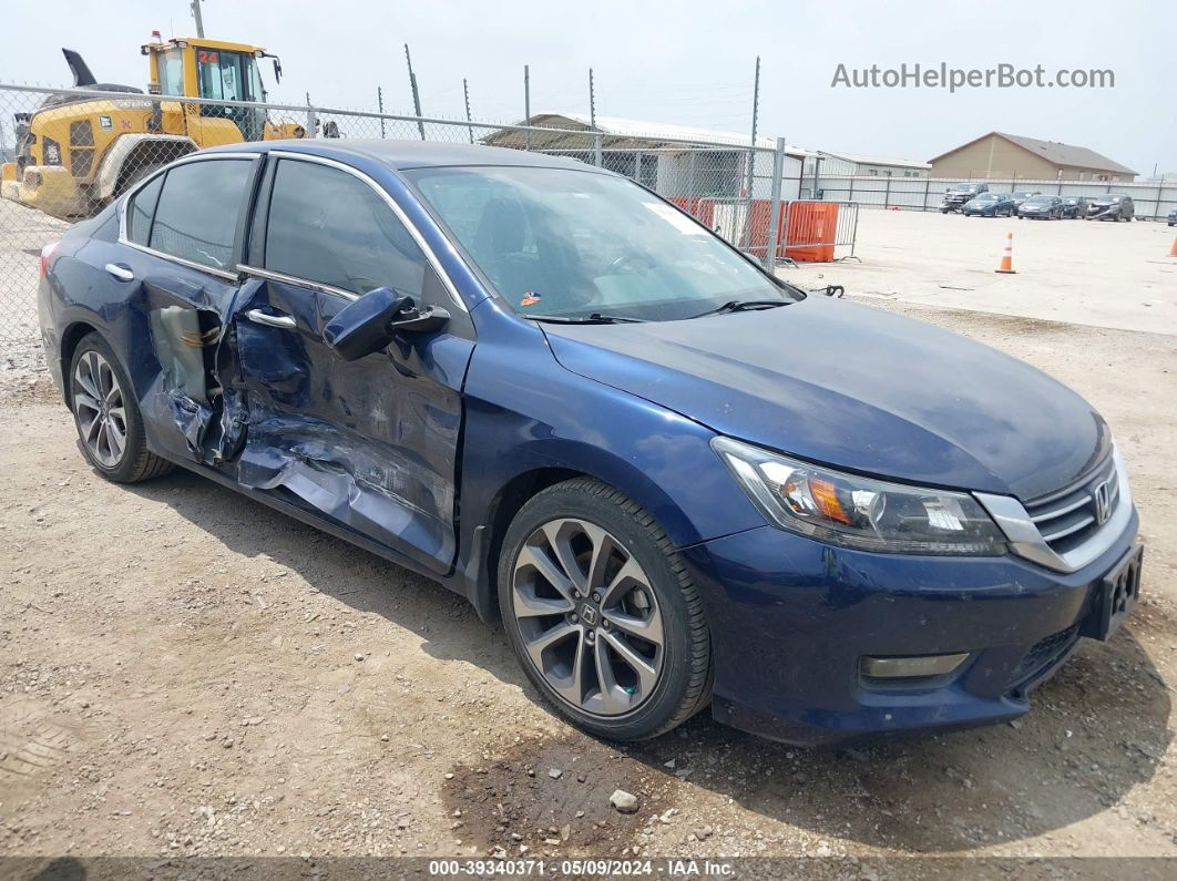 2015 Honda Accord Sport Синий vin: 1HGCR2F56FA044610