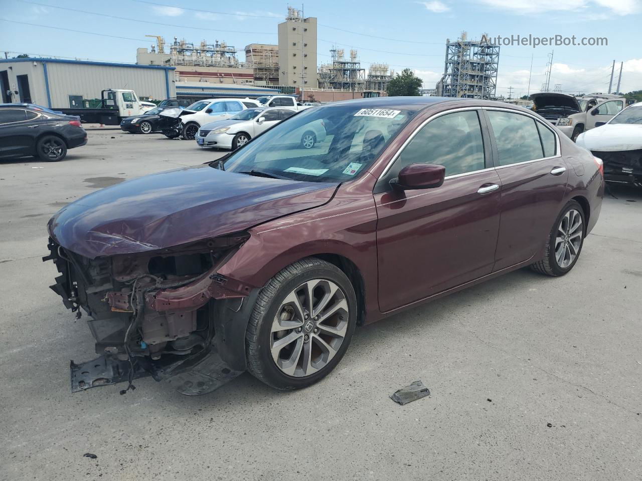 2015 Honda Accord Sport Burgundy vin: 1HGCR2F56FA045451