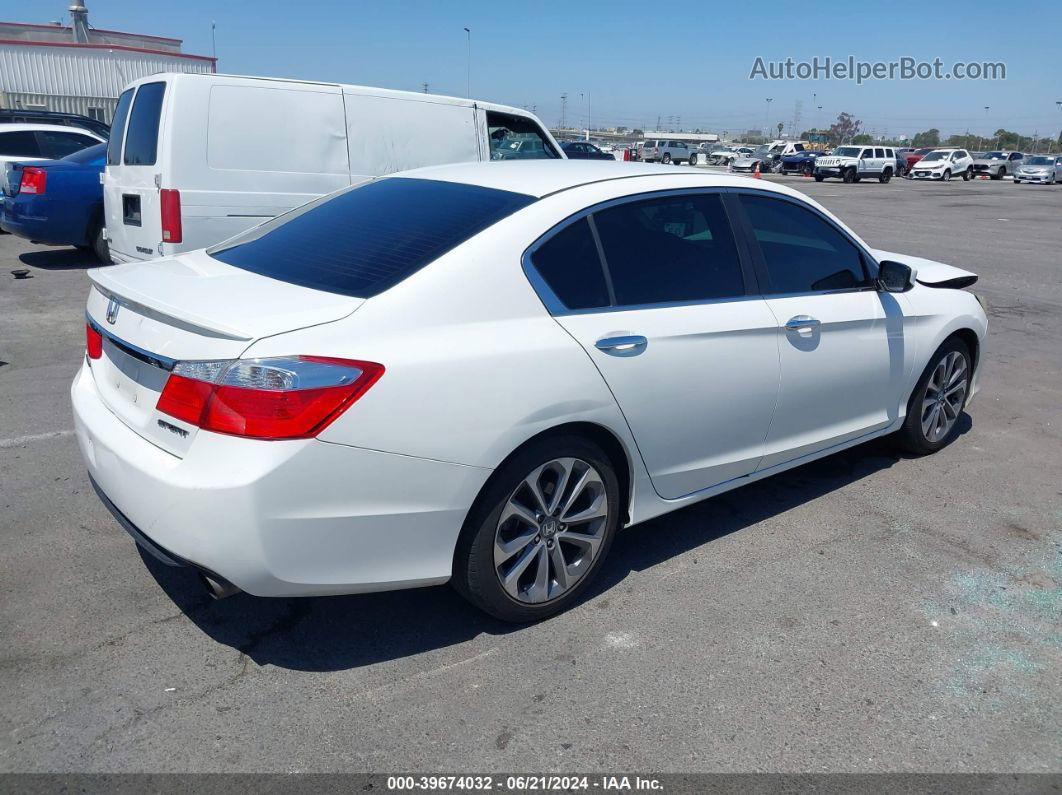 2015 Honda Accord Sport White vin: 1HGCR2F56FA128278