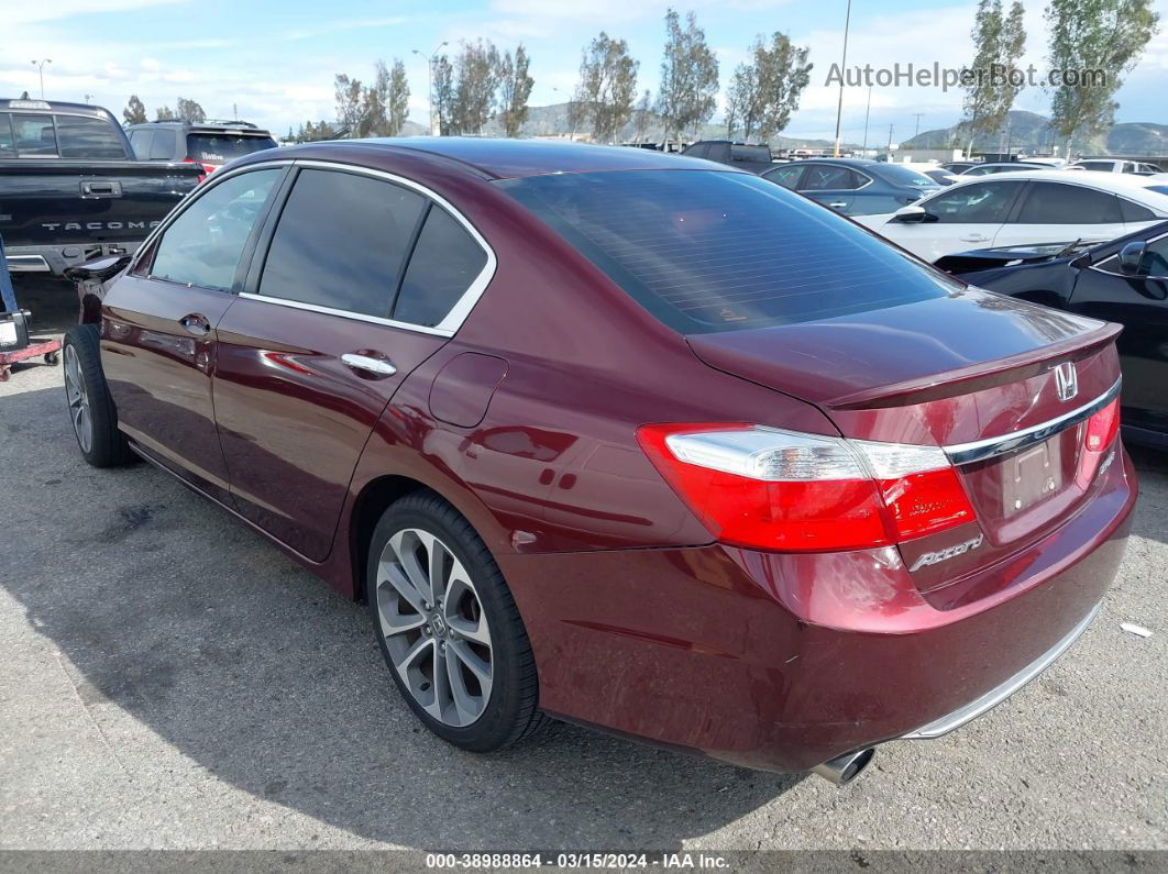 2015 Honda Accord Sport Burgundy vin: 1HGCR2F56FA135683