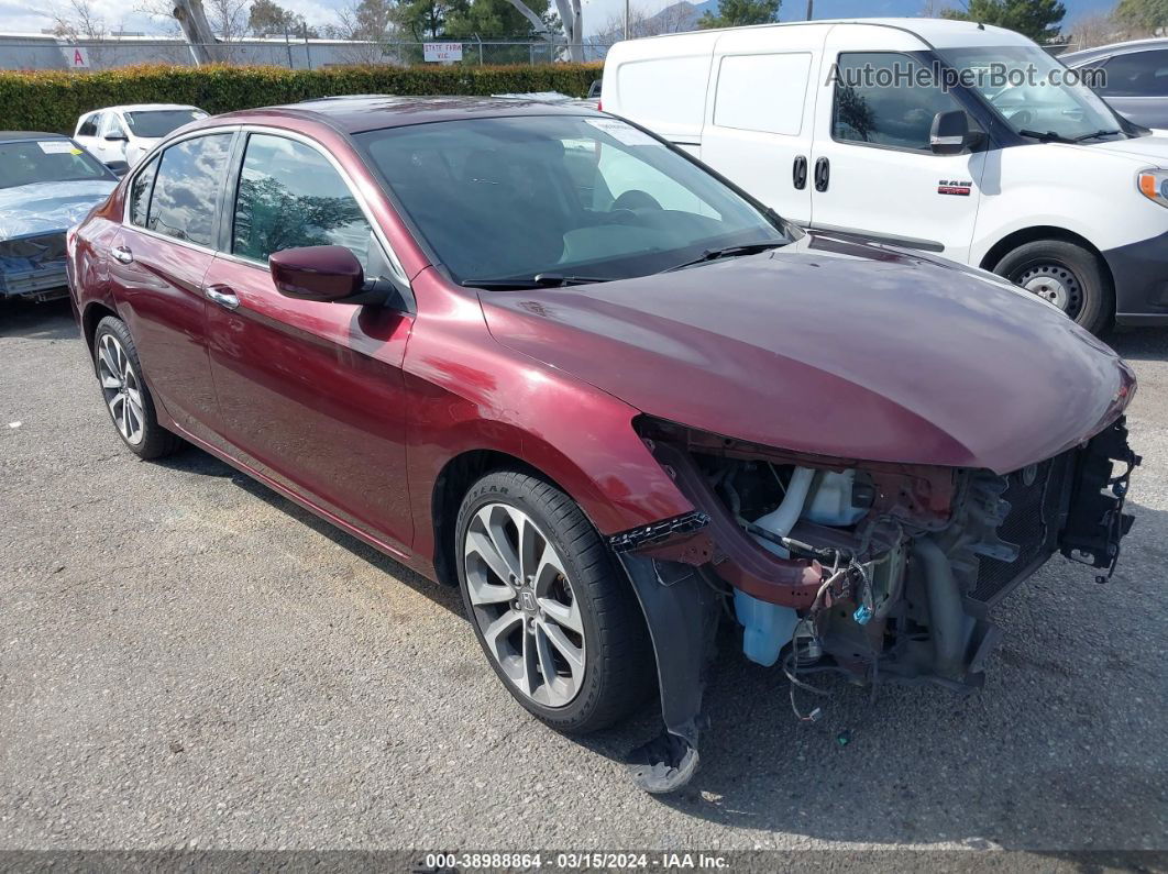 2015 Honda Accord Sport Burgundy vin: 1HGCR2F56FA135683