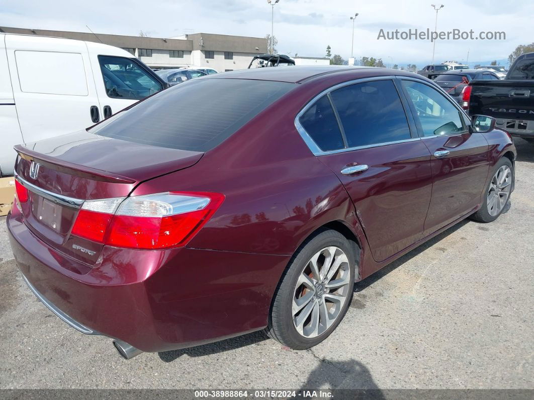 2015 Honda Accord Sport Burgundy vin: 1HGCR2F56FA135683