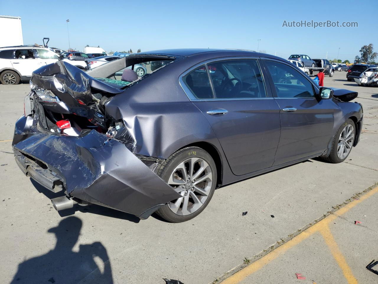 2015 Honda Accord Sport Gray vin: 1HGCR2F56FA173267