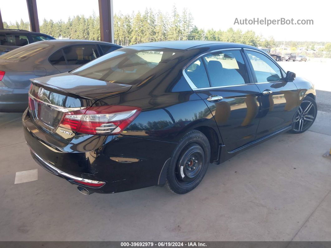 2016 Honda Accord Sport Черный vin: 1HGCR2F56GA175943