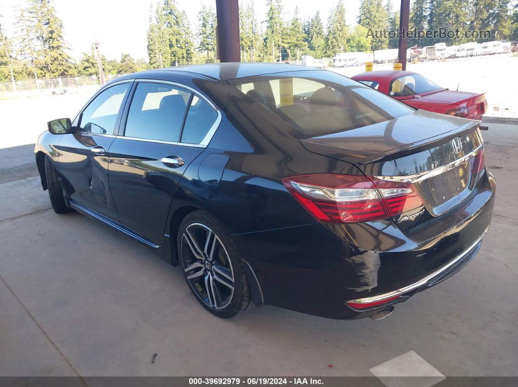 2016 Honda Accord Sport Черный vin: 1HGCR2F56GA175943