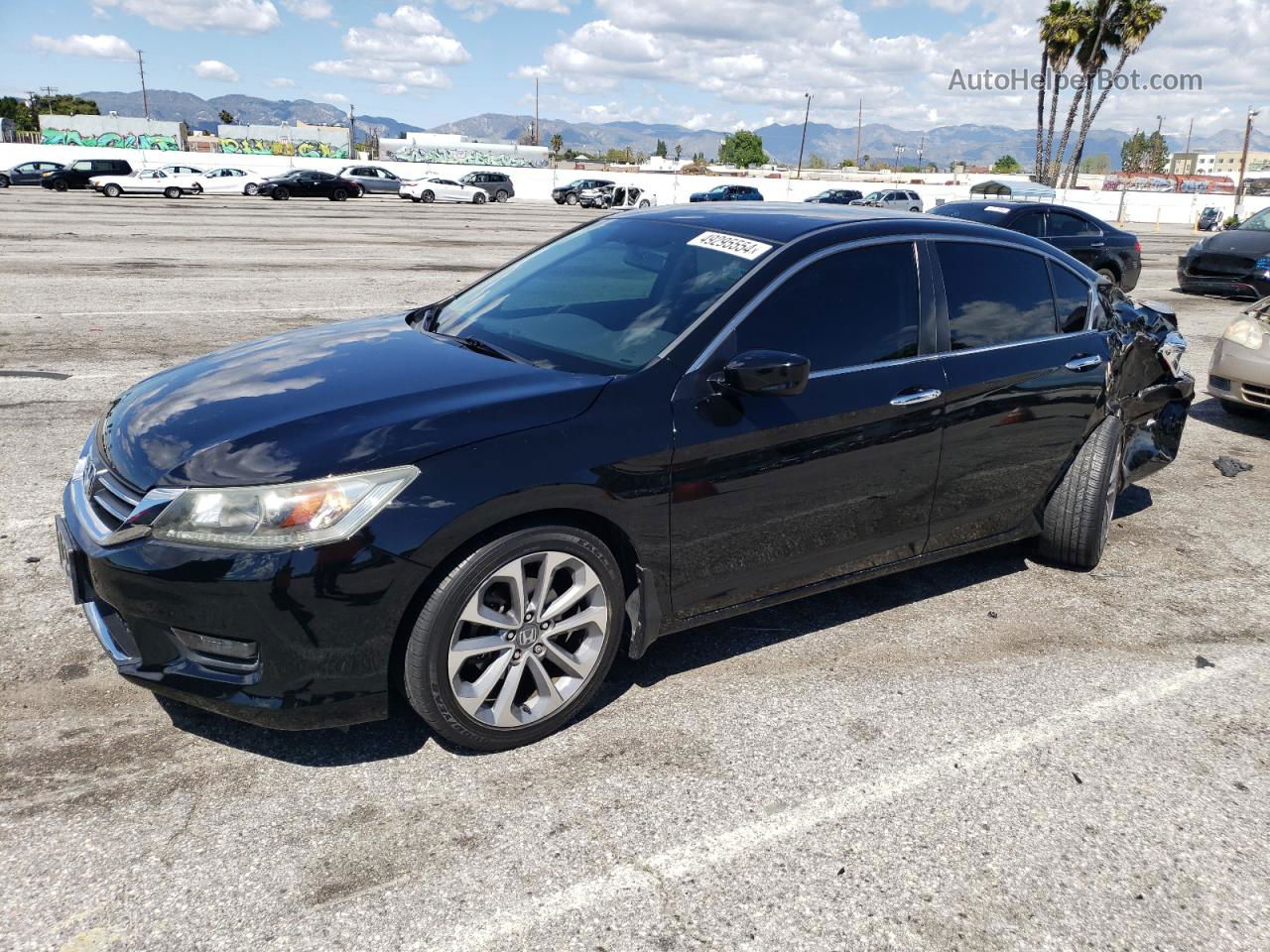 2014 Honda Accord Sport Черный vin: 1HGCR2F57EA090607