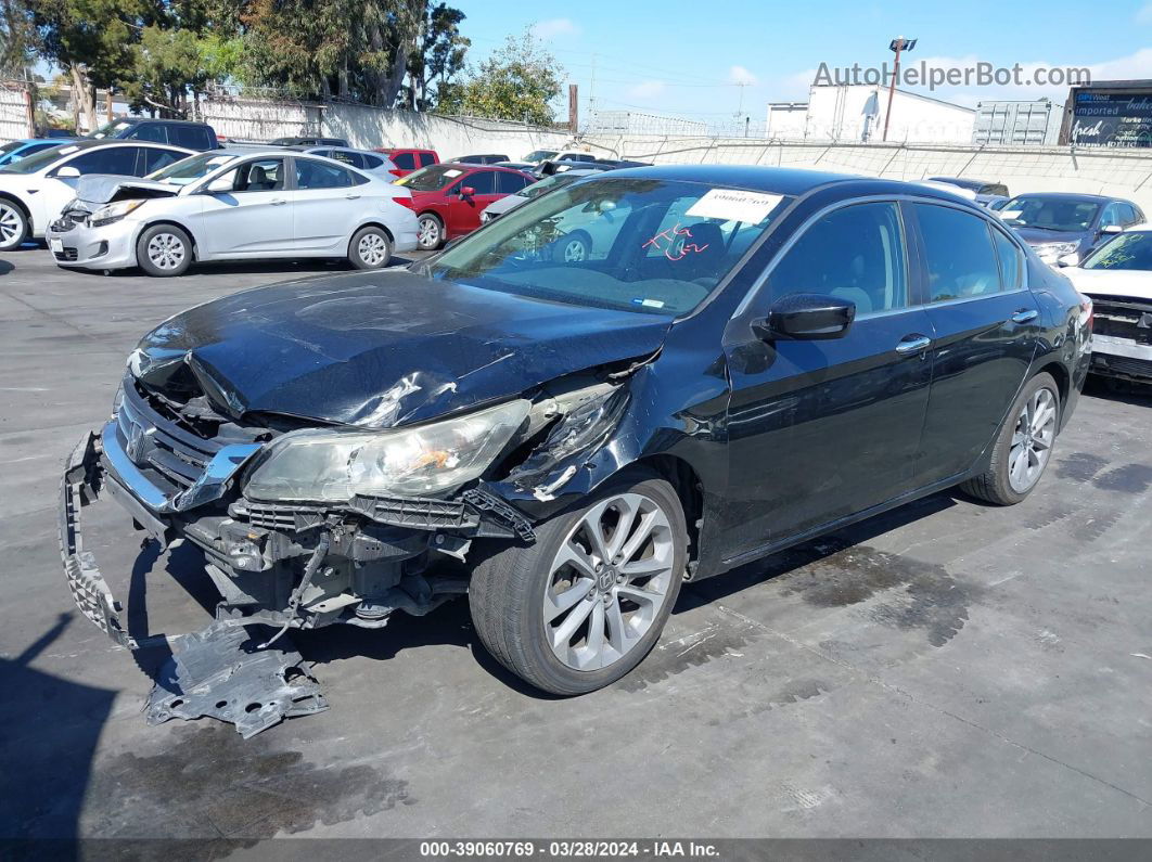 2014 Honda Accord Sport Черный vin: 1HGCR2F57EA127588