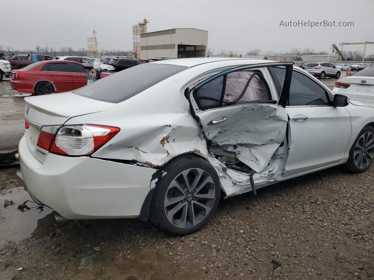 2014 Honda Accord Sport White vin: 1HGCR2F57EA281590