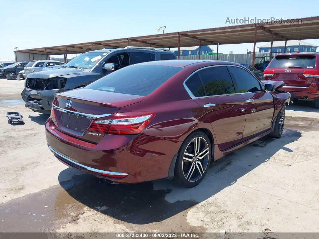 2017 Honda Accord Sedan Sport Burgundy vin: 1HGCR2F57HA025390