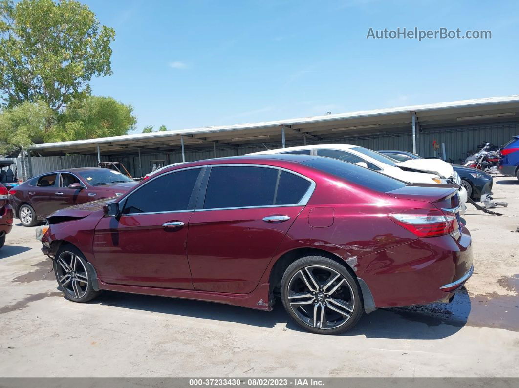 2017 Honda Accord Sedan Sport Burgundy vin: 1HGCR2F57HA025390