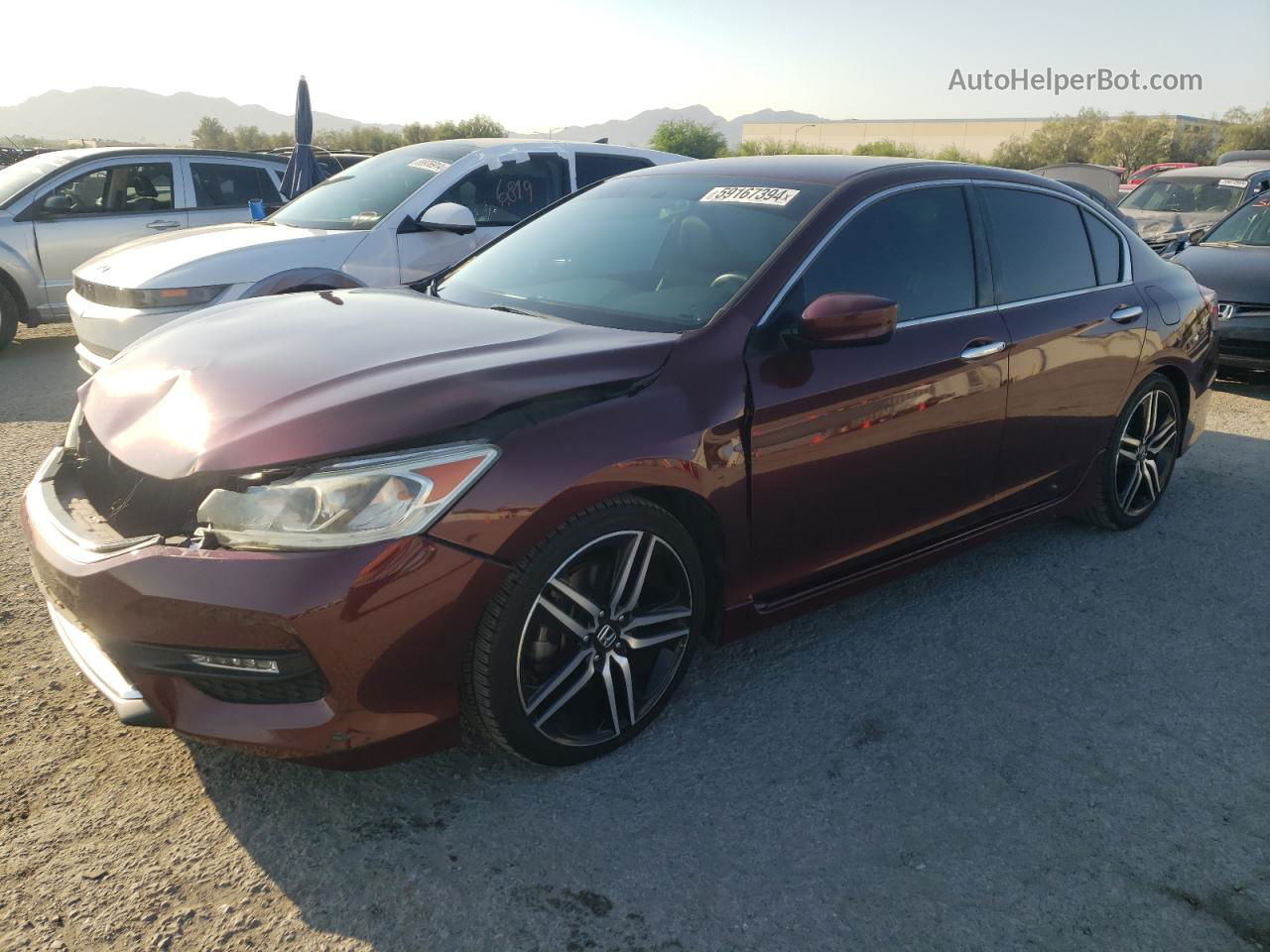 2017 Honda Accord Sport Maroon vin: 1HGCR2F57HA217196