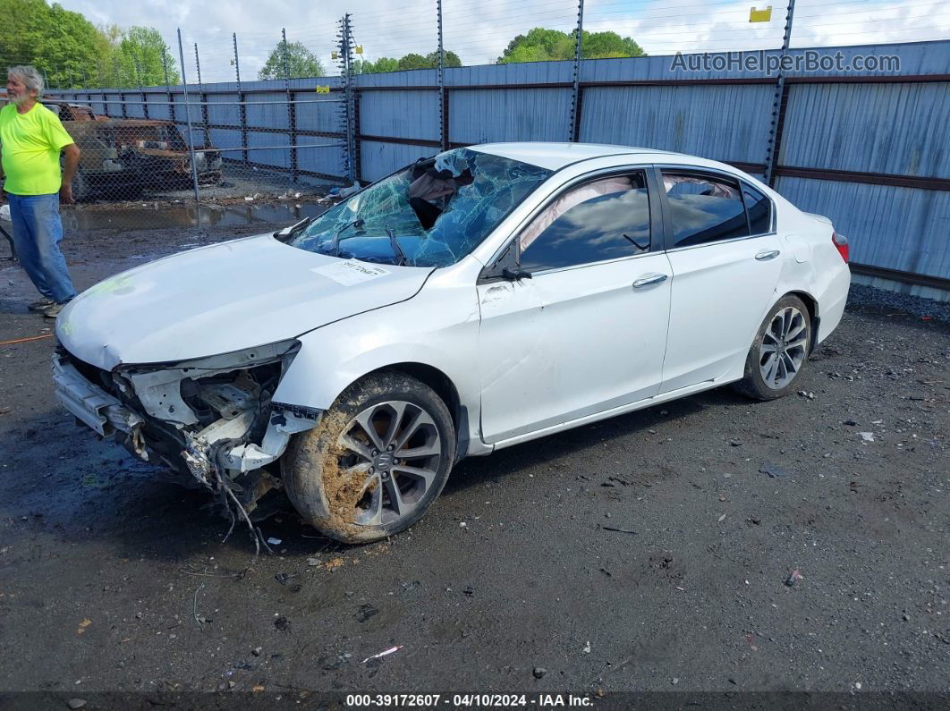 2014 Honda Accord Sport White vin: 1HGCR2F58EA174807