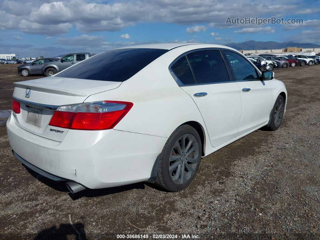 2014 Honda Accord Sport White vin: 1HGCR2F58EA267195