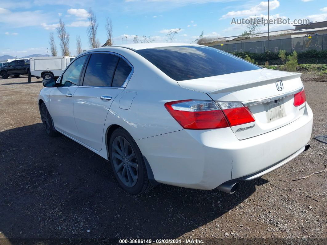 2014 Honda Accord Sport White vin: 1HGCR2F58EA267195