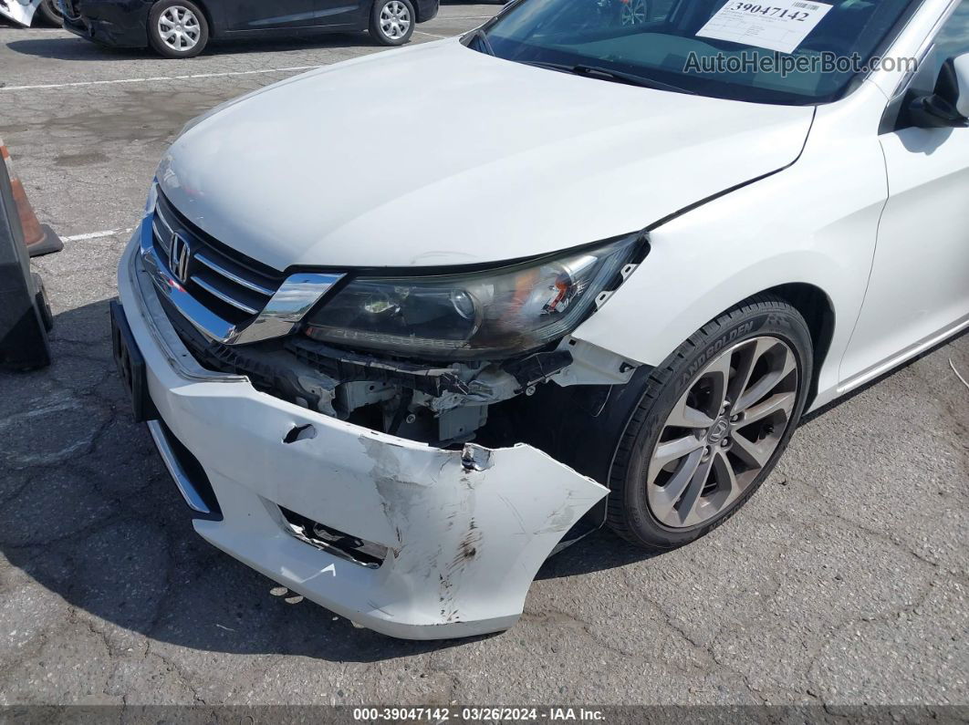 2014 Honda Accord Sport White vin: 1HGCR2F58EA297250