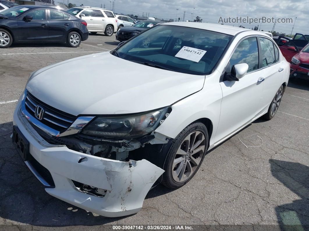 2014 Honda Accord Sport White vin: 1HGCR2F58EA297250