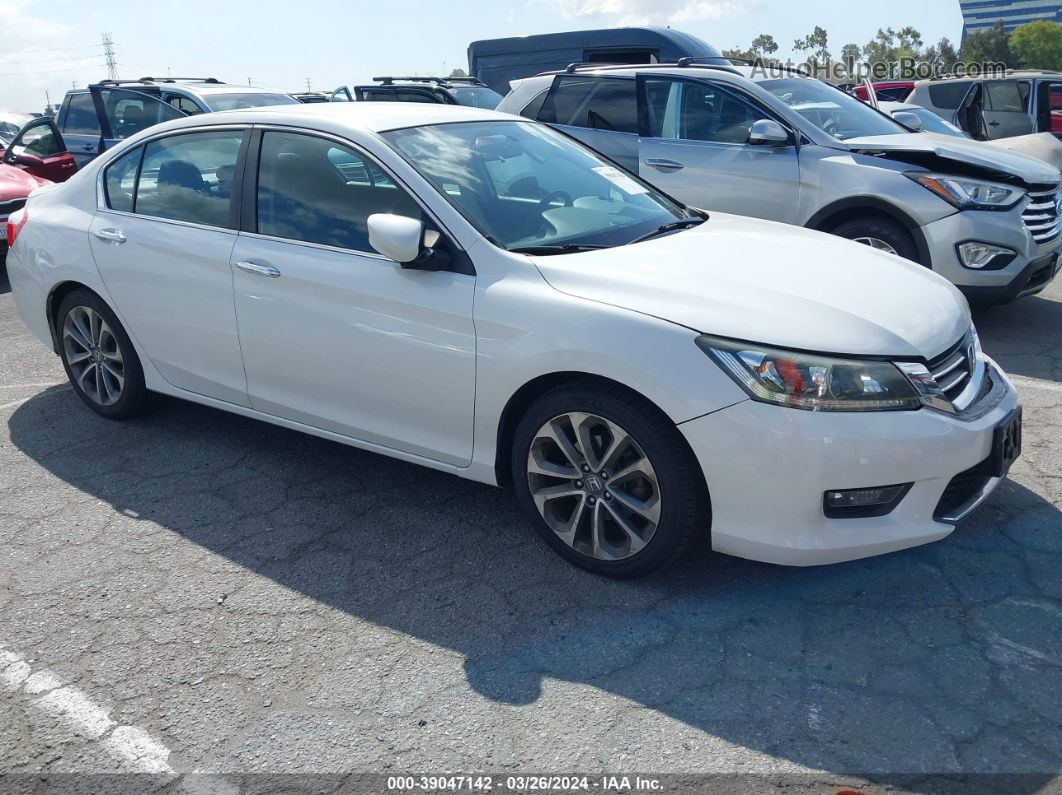 2014 Honda Accord Sport White vin: 1HGCR2F58EA297250