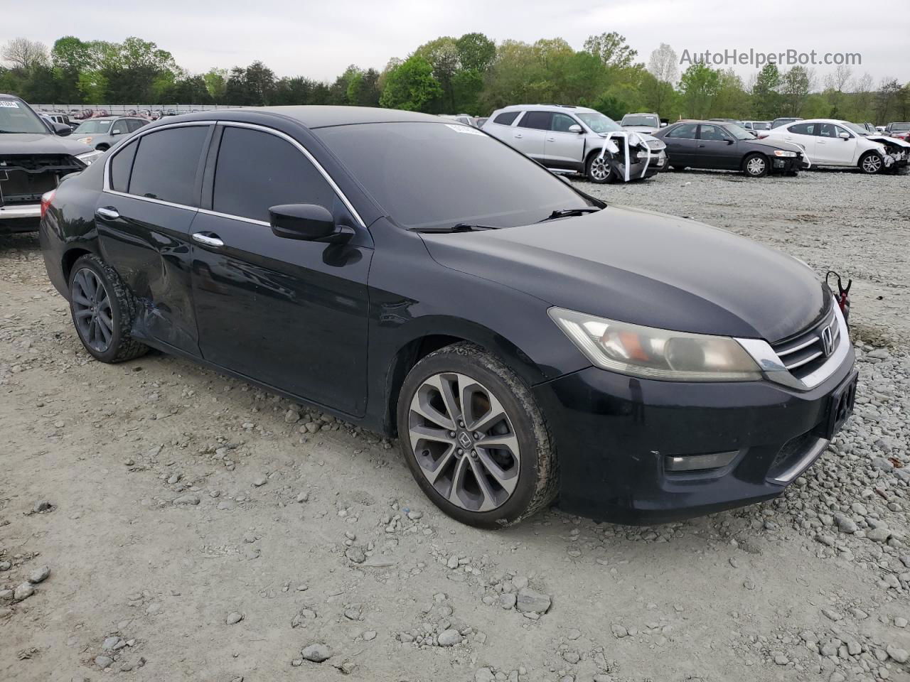 2015 Honda Accord Sport Черный vin: 1HGCR2F58FA129660