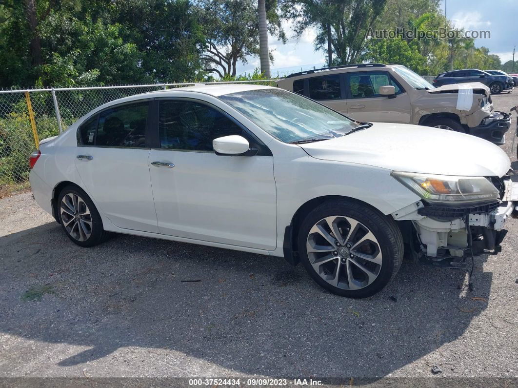 2015 Honda Accord Sedan Sport White vin: 1HGCR2F58FA134258