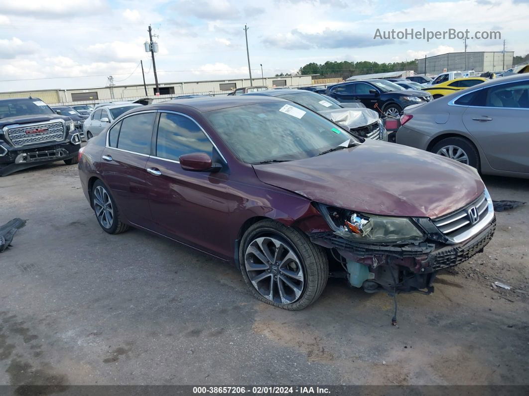 2015 Honda Accord Sport Burgundy vin: 1HGCR2F58FA166160