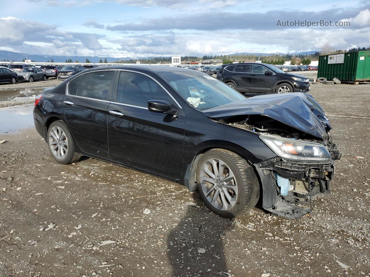 2015 Honda Accord Sport Черный vin: 1HGCR2F58FA199160