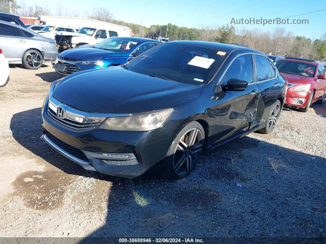 2016 Honda Accord Sport Черный vin: 1HGCR2F58GA019385