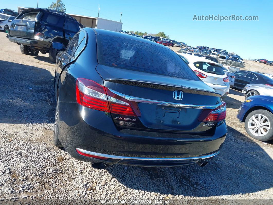 2016 Honda Accord Sport Черный vin: 1HGCR2F58GA019385